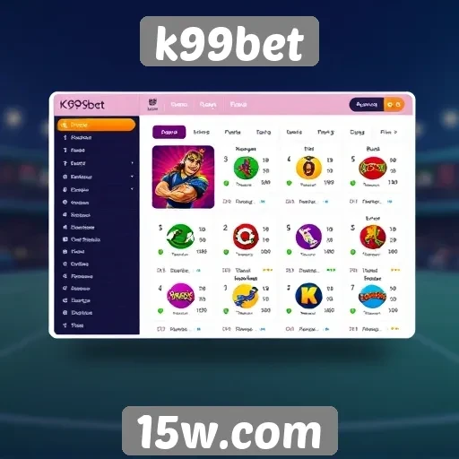 Interface do site k99bet e sua usabilidade